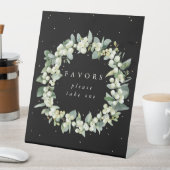 Signe De Table Noir Snowberry+Eucalyptus table des faveurs de mar (In SItu)