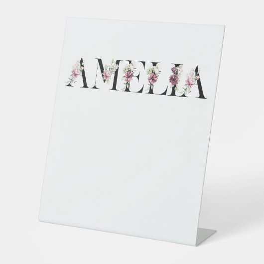 Signe De Table Nom Amelia (Recto)
