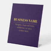 Signe De Table Nom commercial ou salutation Dark Purple & Gold (Recto)