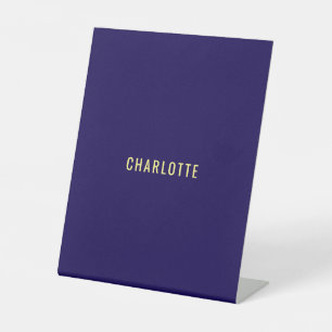 Signe De Table Nom de couleur bleue classique minimaliste profess