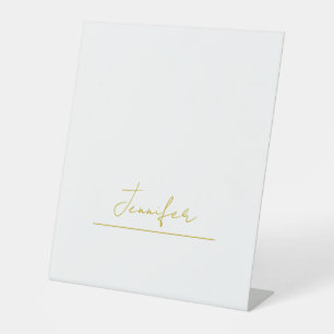 Signe De Table Nom de couleur or professionnel minimaliste modern