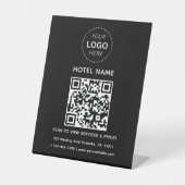 Signe De Table Nom de l'hôtel Logo et code QR Services Tarifs Dét (Recto)