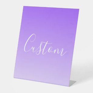 Signe De Table Nom de script cursif & ombre violet clair modifiab