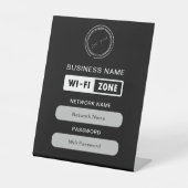 Signe De Table Nom d'entreprise personnalisé Détails et logo Wifi (Recto)