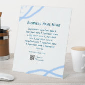 Signe De Table Nom d'ingrédient ajouter nom d'entreprise site Web (In SItu)