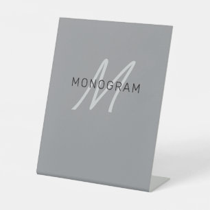Signe De Table Nom ou salutation modifiable Gris noir et foncé