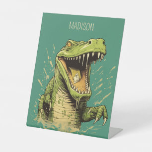 Signe De Table Nom personnalisé / Crocodile de texte