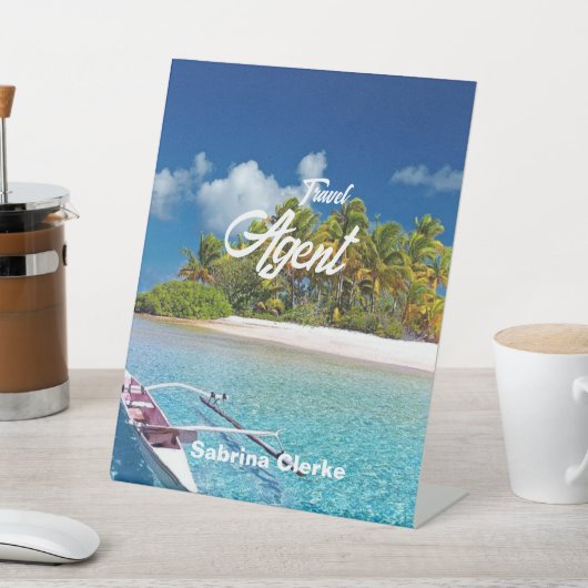 Signe De Table Nom personnalisé de l'île de vacances (In SItu)