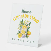 Signe De Table Nom personnalisé Floral Summer Yellow Lemonade Sta (Recto)
