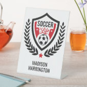 Signe De Table Nom personnalisé Logo de football (In SItu)