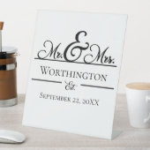 Signe De Table Nom personnalisé M. et Mme Mariage Date (In SItu)