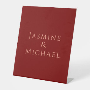 Signe De Table Nom personnel minimaliste et blanc profond