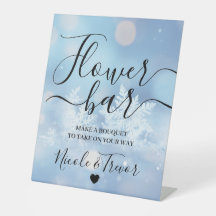 Noms personnalisés Bar à fleurs flocons de neige B