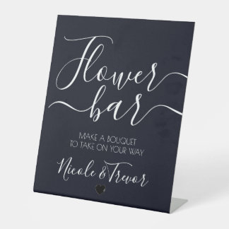 Signe De Table Noms personnalisés simple barre de fleurs personna