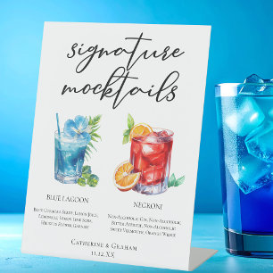 Signe De Table Non-Alcoolique Blue Lagoon Negroni Mocktails