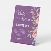 Signe De Table Note de service vocale Mariage Rich Purple Peony (Recto)