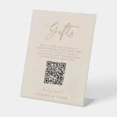 Signe De Table Note élégante sur les cadeaux de mariage beige (Recto)