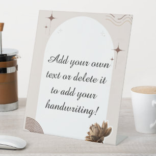 Signe De Table Notes de démarrage minimalistes Brown personnalisa