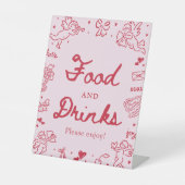 Signe De Table Nourriture et boissons de la Saint-Valentin modern (Recto)
