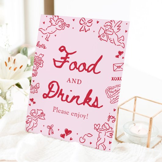 Signe De Table Nourriture et boissons de la Saint-Valentin modern