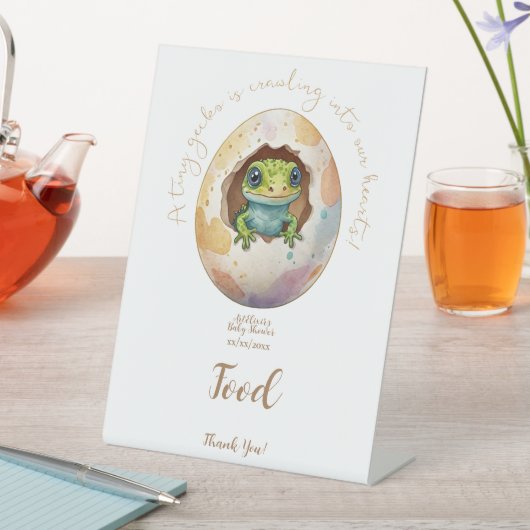 Signe De Table Nourriture pour Baby Shower Œuf de Lézard Gecko Ka (In SItu)