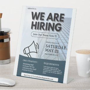 Signe De Table Nous embauchons Affiche, Poste vacant, Affiche d'e
