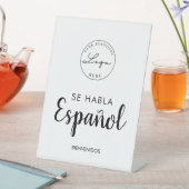 Signe De Table Nous parlons espagnol se habla Español affaires (In SItu)