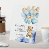 Signe De Table Nous pouvons attendre l'accueil Royal Blue (In SItu)