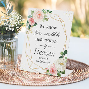 Signe De Table Nous Savons Que Vous Seriez Ici Gold Frame Blush F