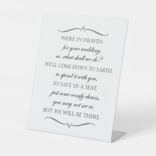 Signe De Table Nous sommes au Ciel Sauvez-nous un Mariage commémo
