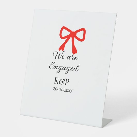 Signe De Table Nous sommes engagés ajouter nom lettre rouge arc t (Recto)