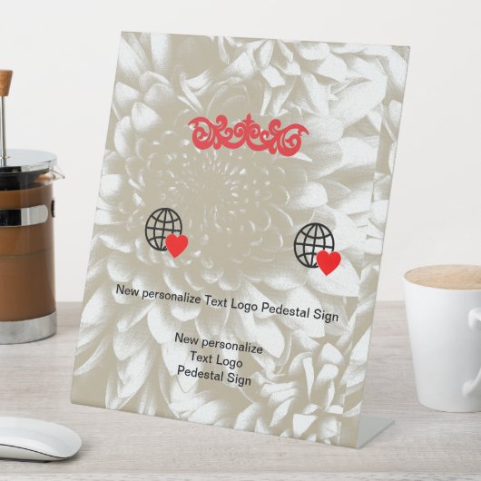 Signe De Table Nouvelle personnalisation Logo Texte Signal Pedest (In SItu)