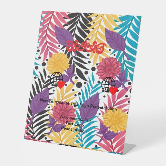 Signe De Table Nouvelle personnalisation Logo Texte Signal Pedest (Recto)