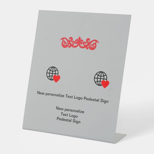 Signe De Table Nouvelle personnalisation Logo Texte Signal Pedest (Recto)