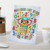 Signe De Table Number Day 2026 Cute Maths Calculator Desk Art (In SItu)