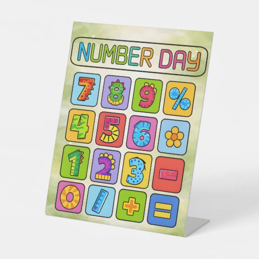 Signe De Table Number Day Math Icons Calculator Design (Recto)