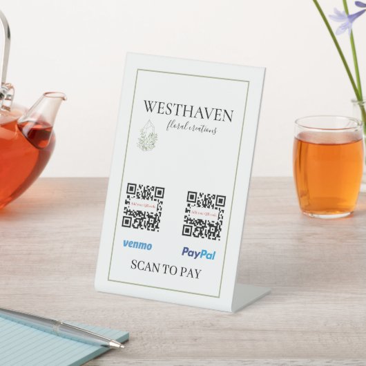 Signe De Table Numérisation de code QR pour payer (In SItu)