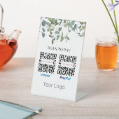 Signe De Table Numérisation de code QR pour payer votre logo (In SItu)