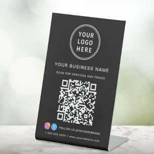 Signe De Table Numérisation du logo de l'entreprise Me code QR su