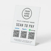 Signe De Table Numérisation du logo vers Paypal Venmo CashApp QR  (Recto)