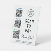 Signe De Table Numérisation du logo vers Paypal Venmo CashApp QR (Recto)