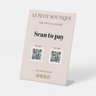 Signe De Table Numérisation rose vif moderne vers Pay App 2 codes