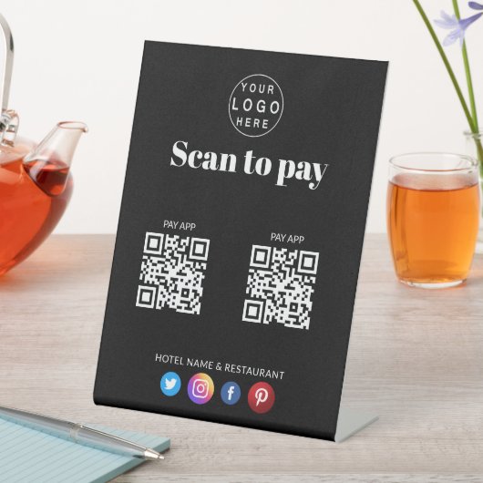 Signe De Table Numérisation simple du logo pour payer les applis  (In SItu)