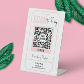 Signe De Table Numériser pour payer Blush rose moderne Logo Code