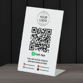 Signe De Table Numériser pour payer le code QR de l'application C