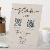 Signe De Table Numériser pour payer le code QR Signal piédestal (In SItu)