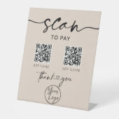 Signe De Table Numériser pour payer le code QR Signal piédestal (Recto)