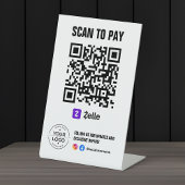 Signe De Table Numériser pour payer le code QR Zelle