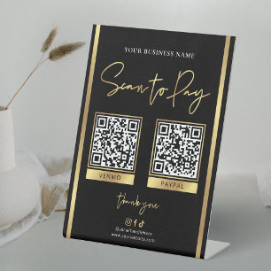 Signe De Table Numériser pour payer les codes QR de paiement du l