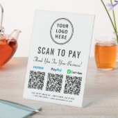 Signe De Table Numériser pour payer Logo Paypal Venmo CashApp QR  (In SItu)